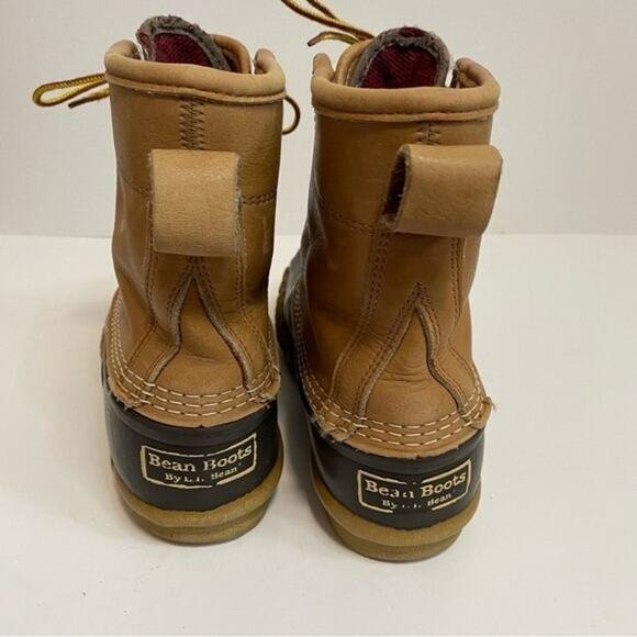 LL Bean Bean Boots Leather Waterproof Duck Brown Tan Size 9 - Picture 4 of 10